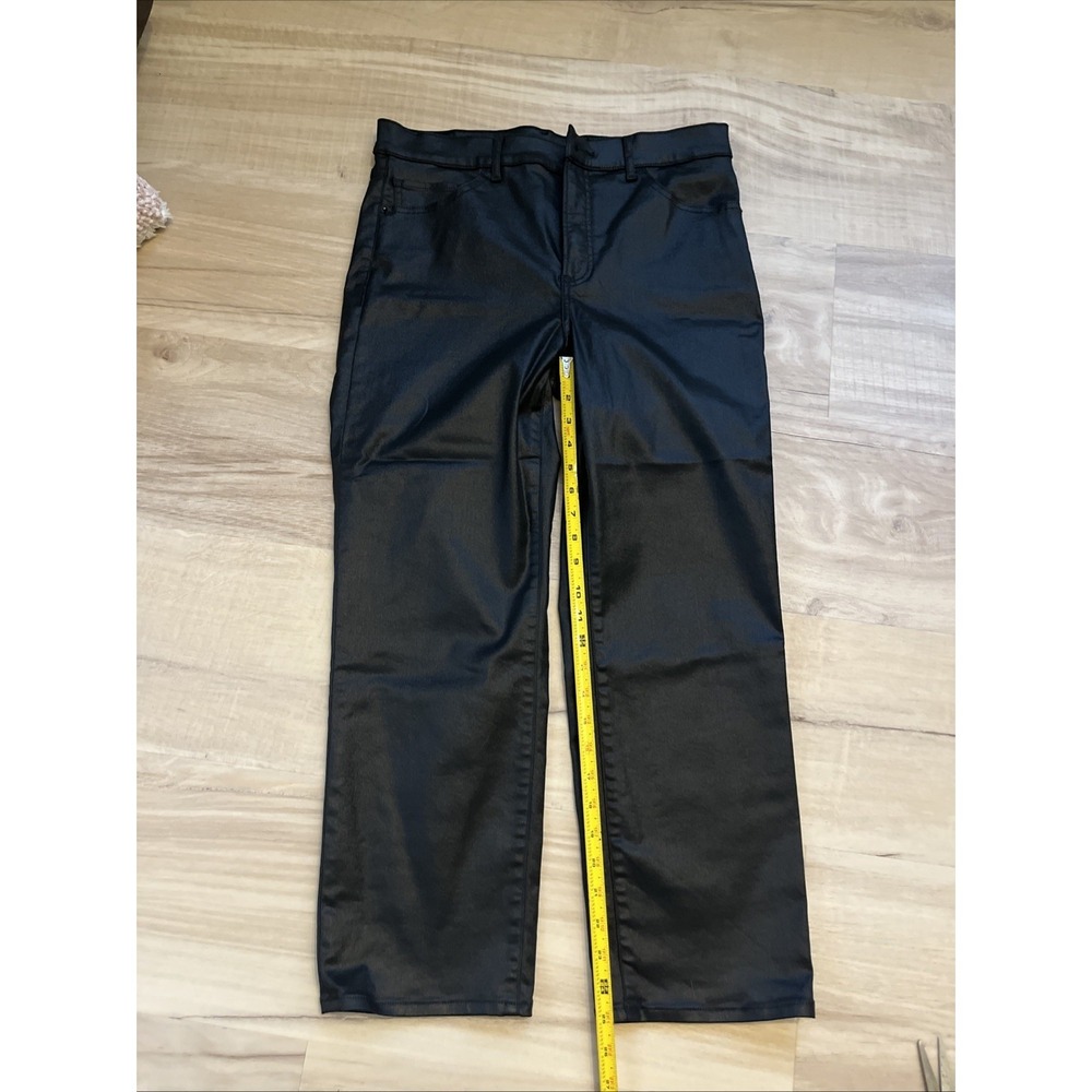 Express Black Faux Leather Pants, Straight Ankle, High Rise, Size‎ 12
